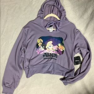 Alice in wonderland cropped hoodie